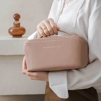 Large Capacity PU Leather Travel Cosmetic Bag