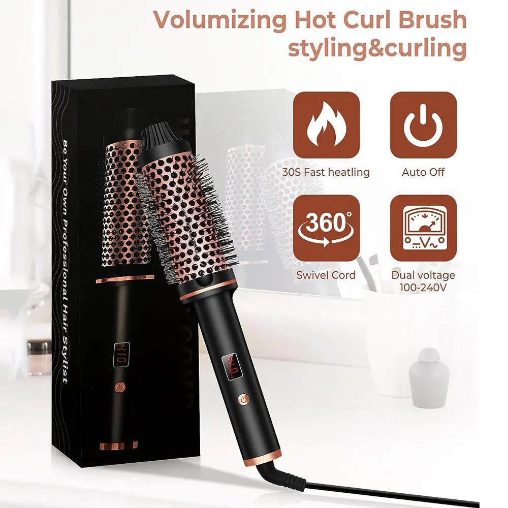 Ceramic Heated Hair Curling Brush