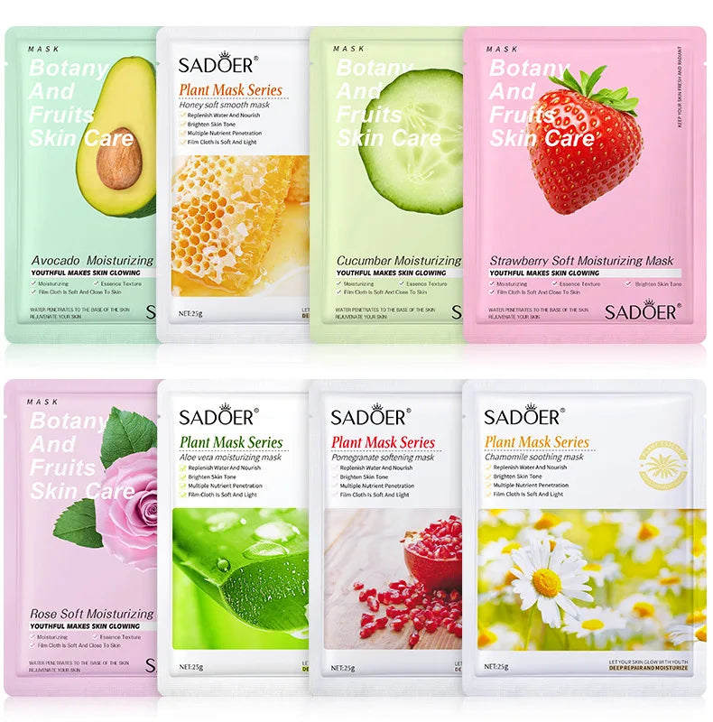 8pcs Natural Plant Face Masks