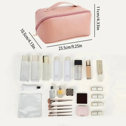 Large Capacity PU Leather Travel Cosmetic Bag