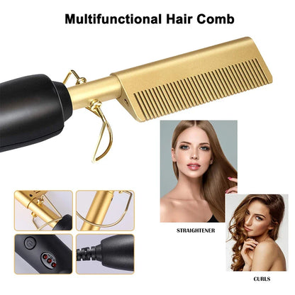 Portable Hot Comb Hair Straightener