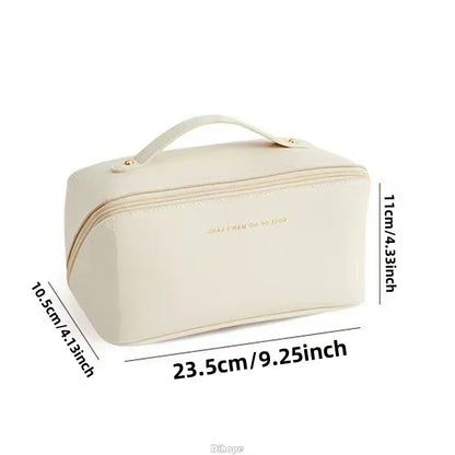 Large Capacity PU Leather Travel Cosmetic Bag