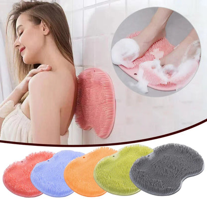 Exfoliating Shower Scraper and Non-Slip Bath Mat Brush