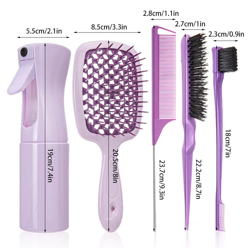 5-Piece Detangling Hair Brush Set