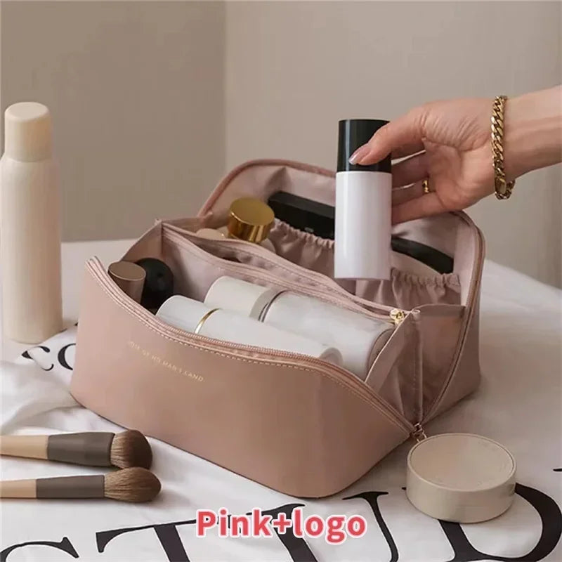 Large Capacity PU Leather Travel Cosmetic Bag